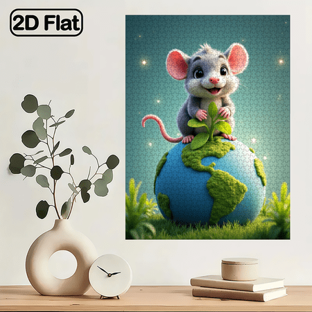 1000-piece vertical paper jigsaw puzzle - A lively mouse, with dimensions of 29.5 * 20 inches.