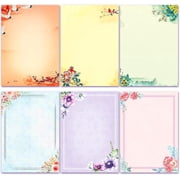 Anzon Mories 48Pcs A4 Vintage Floral Stationery Letter Writing Paper, Printer Friendly, Color Both Sides, Ink Painting Classic Design