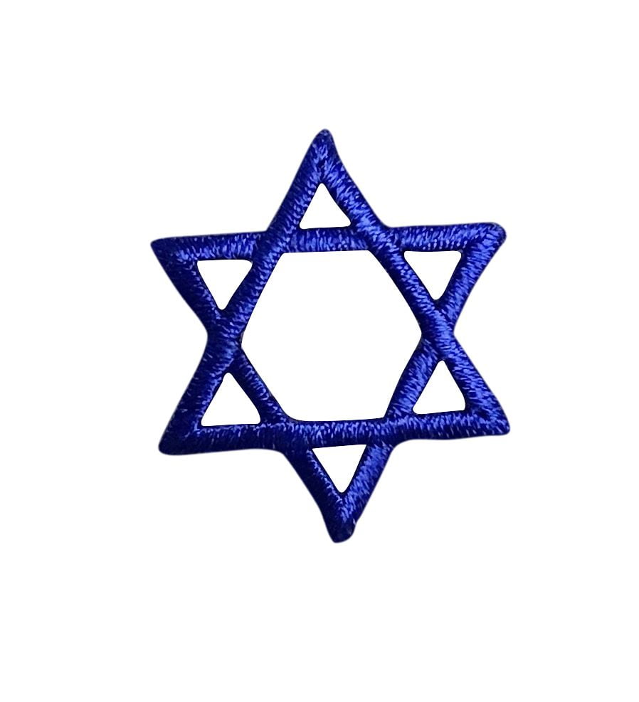 Small - Royal Blue - Hannukah Jewish Star of David - Iron on Embroidered Patch Applique