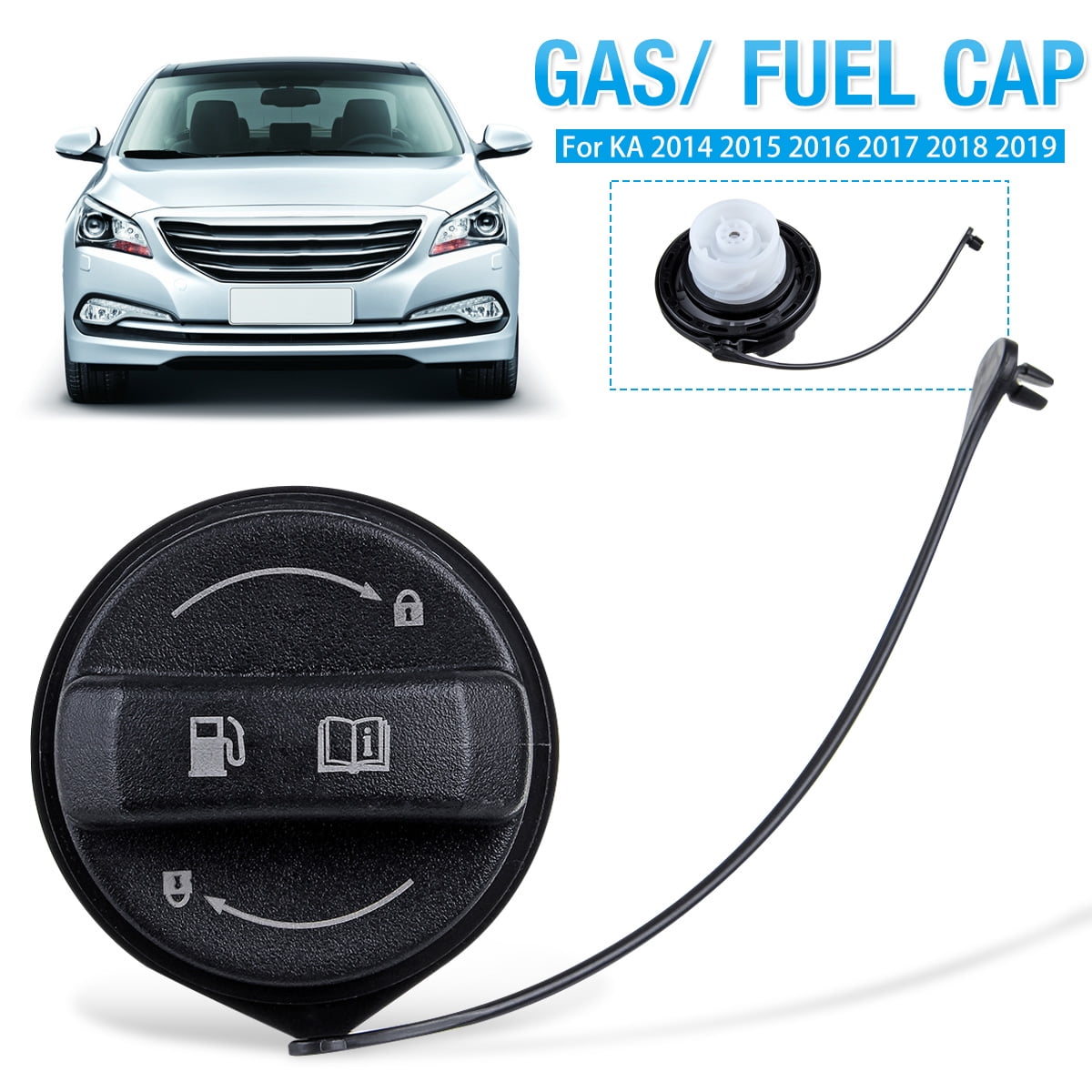 Car Gas Fuel Tank Oil Cap Cover Compatible with Peugeot 106 107 206 207 307 308 406 407 Fuel Tank Cap