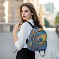 thumbnail image 6 of JIALIOU Mini Backpack Purse for Women Quilted Casual Daypack Small Travel Shoulder Bag, Peacock Feather, 6 of 7