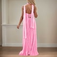 thumbnail image 3 of Vestido sexy sin tirantes y con espalda descubierta para mujer, de cintura alta y largo, con detalle de pañuelo., 3 of 6