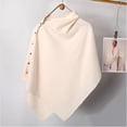 thumbnail image 5 of vlrwzc Irregular Warm Shawl with Button Elegant Knitted Shawl Fashion Oversized Cape for Spring Autumn Winter Clothing Accessory, 5 of 7