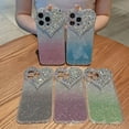thumbnail image 5 of Designed for iPhone Case,Luxury Glitter Spark Sparkly Large View Love Heart Camera Lens Protect Shockproof Protective Cover Phone Case (iPhone 16,Green), 5 of 6