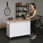 Homy Casa 56 Rolling Garage Storage Cabinet with Drawers, Doors & Wood Top, Mobile Tool Organizer Workbench