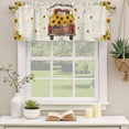thumbnail image 2 of Sunflower Truck Curtain Valances for Windows, Kitchen Valance Window Treatments Panel 2 Pack, Summer Botanical Elegant Pastoral Floral Rod Pocket Short Curtains for Bathroom Bedroom 54 x 18 Inch, 2 of 8