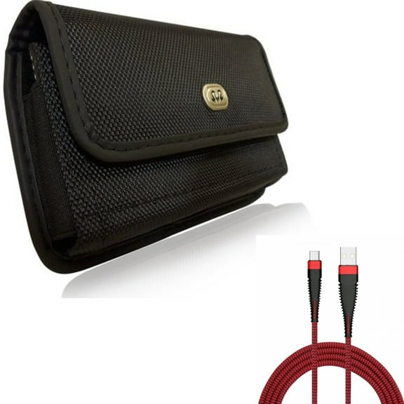 For Galaxy A54 /A53 /A33 - Case Belt Clip w 10ft USB Cable, Rugged Holster Canvas, Type-C Charger Cord Power for Samsung Galaxy A54 /A53 /A33 5G