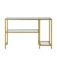 Carolina Classics Rayna Glass Console Table with Shelves in Gold