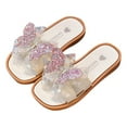 thumbnail image 2 of JDQJBZ Girl's Slippers Sparkly Butterfly Slide Sandals Soft Sole Beach Flip Flops Summer Kids, 2 of 5