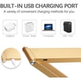 thumbnail image 4 of Lámpara de escritorio LED plegable, lámpara de oficina regulable con puerto de carga USB, lámpara de mesa portátil que ahorra ojos, 3 niveles de brillo, colgadores de luz flexibles de 360°, luces de, 4 of 5