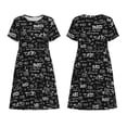 thumbnail image 3 of Bixox Robe d'Été à Manches Courtes pour Femmes Robe Ample Longueur Genou avec Poches-Voyage le Monde, 3 of 7