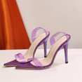 thumbnail image 5 of Vedolay Pumps Shoes Womens Patent Pointed Toe Casual Buckle Ankle Strap Mid Heel Pumps Shoes,Purple 9, 5 of 5