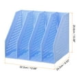 thumbnail image 2 of Uxcell Collapsible Magazine File Holder, 4 Vertical Compartments Sturdy Desktop Organizer, Sky Blue, 2 of 4