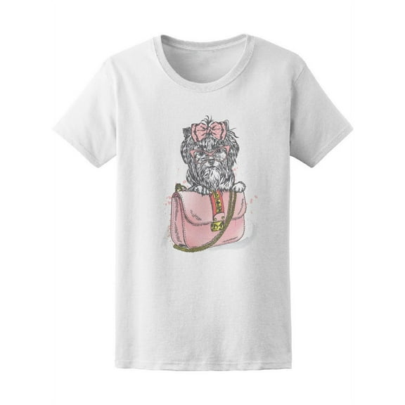 Cute Classy Yorkie Pink Ribbon T-Shirt Women -Image by Shutterstock, Female x-Large