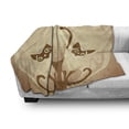 thumbnail image 3 of Animal Soft Flannel Fleece Throw Blanket, 3 Cats Feline Familly Siamese Babies Kittens with Ivy Background, Cozy Plush for Indoor and Outdoor Use, 60" x 80", Tan and Pale Brown, by Ambesonne, 3 of 6