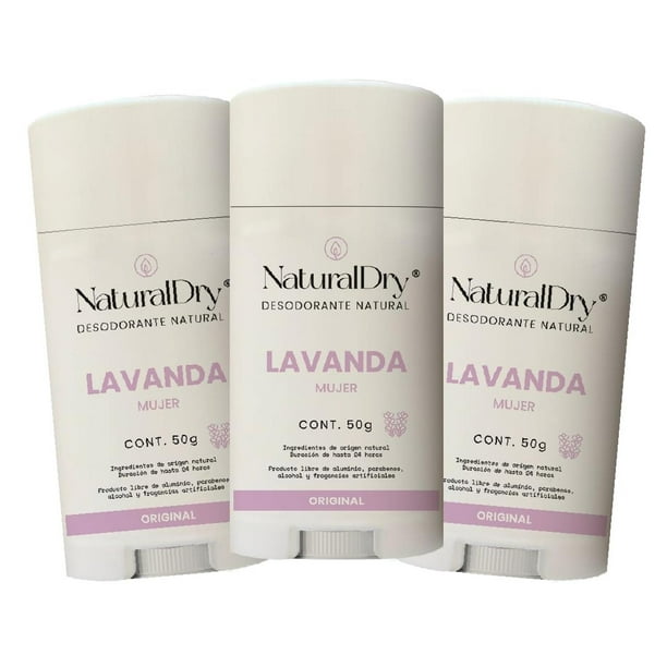 NaturalDry - Desodorante Natural Mujer - Sin Aluminio - Sin Parabenos - No obstruye los poros - Elim