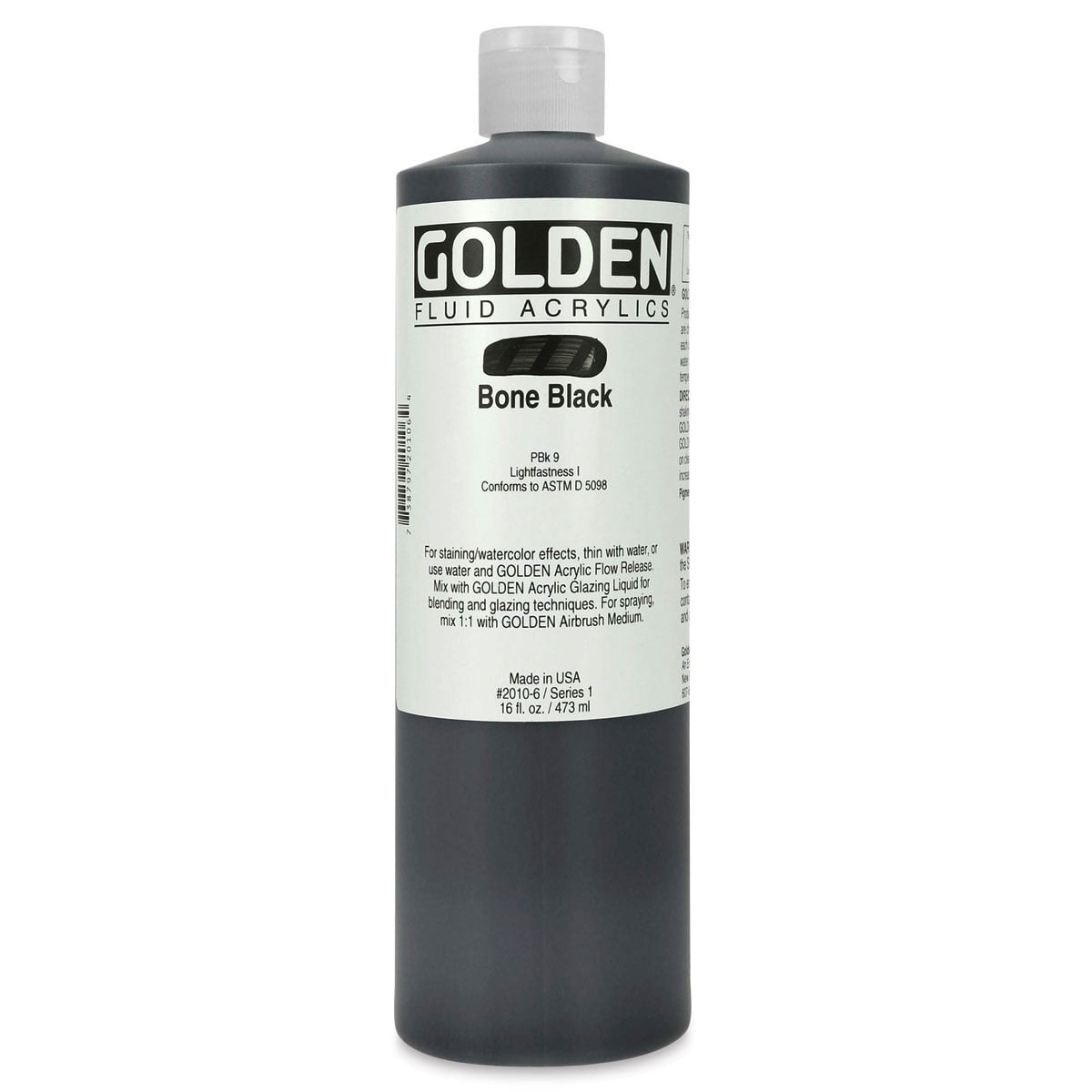 Golden - Fluid Acrylic - Pint Bottle - Bone Black