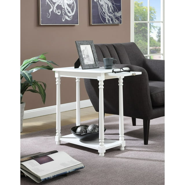 Ariella End Table, Slide out tray for additional surface area, Adult