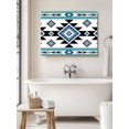 thumbnail image 6 of Blue Aztecs Wall Art for Living Room,Canvas Picture Wall Decor for Bathroom Bedroom,Southwestern Stripe Native American Boho Painting Artwork for Office Kitchen Hallway Dining Room Home Decor 16"x20", 6 of 8