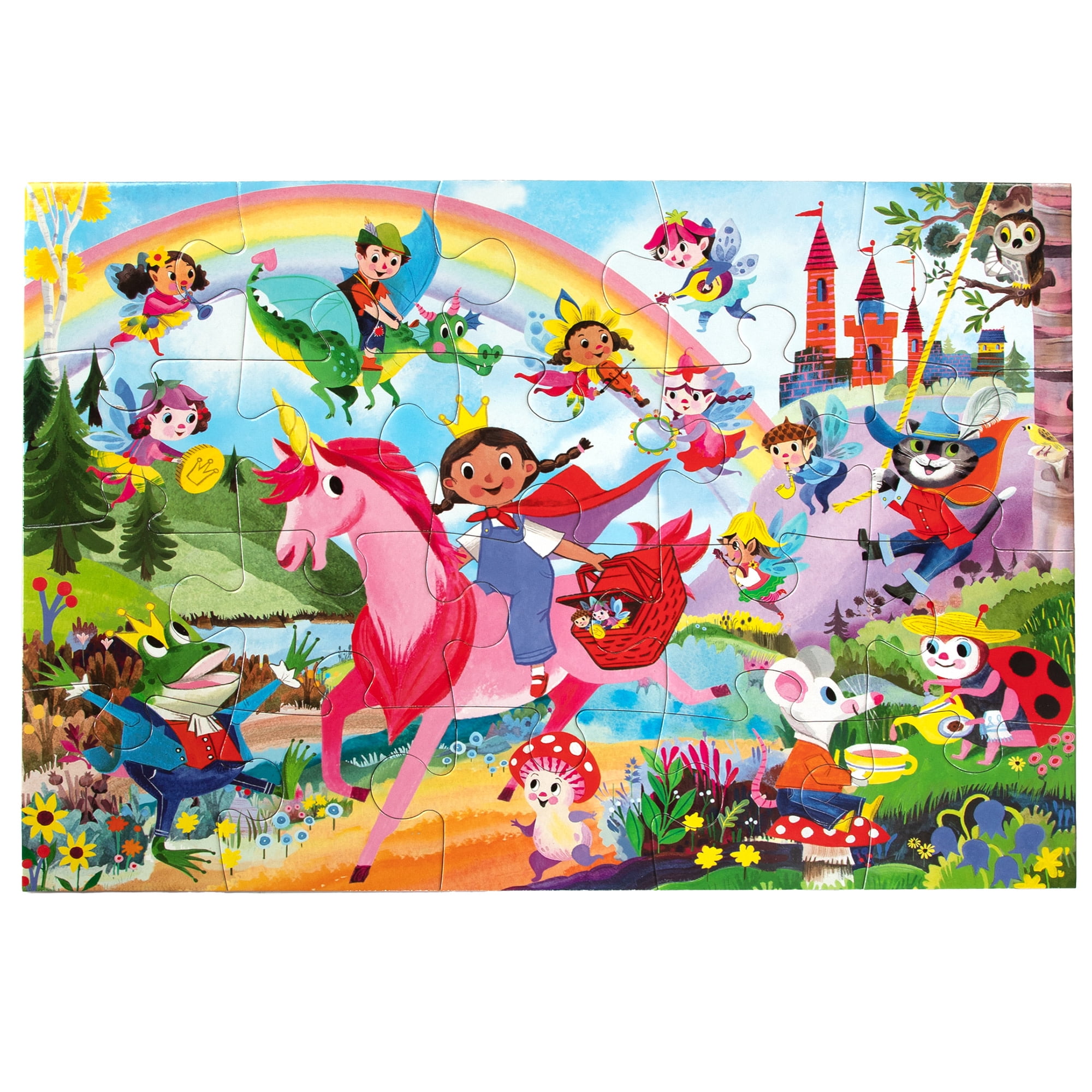 eeBoo: Fairies & Tales - 20 Piece Puzzle, 11 x 15" Jigsaw, Oversized Colorful High-Quality Pieces, Fantasy Preschool Puzzle, Children, Kids Ages 3+