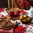 thumbnail image 5 of Waykingo Washable 60" x 84" Traditional Holiday Red Poinsettia & Plaid Polyester Tablecloth, 5 of 6