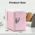 thumbnail image 3 of 4L/6Can Mini Fridge，Portable Skincare Refrigerator, Small Cooler, Retro Design, Wave Patterns, 3 of 6