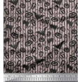 thumbnail image 1 of Soimoi Polyester Crepe Fabric Stripe,Bat & Skull Halloween Decor Fabric Printed Yard 52 Inch Wide, 1 of 1