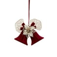 thumbnail image 2 of Aufmer 2 Pcs Velvet Flocked Christmas Pendant, Red Plastic Bell Ornament for Tree Window, Festive Holiday Decor(Red), 2 of 6