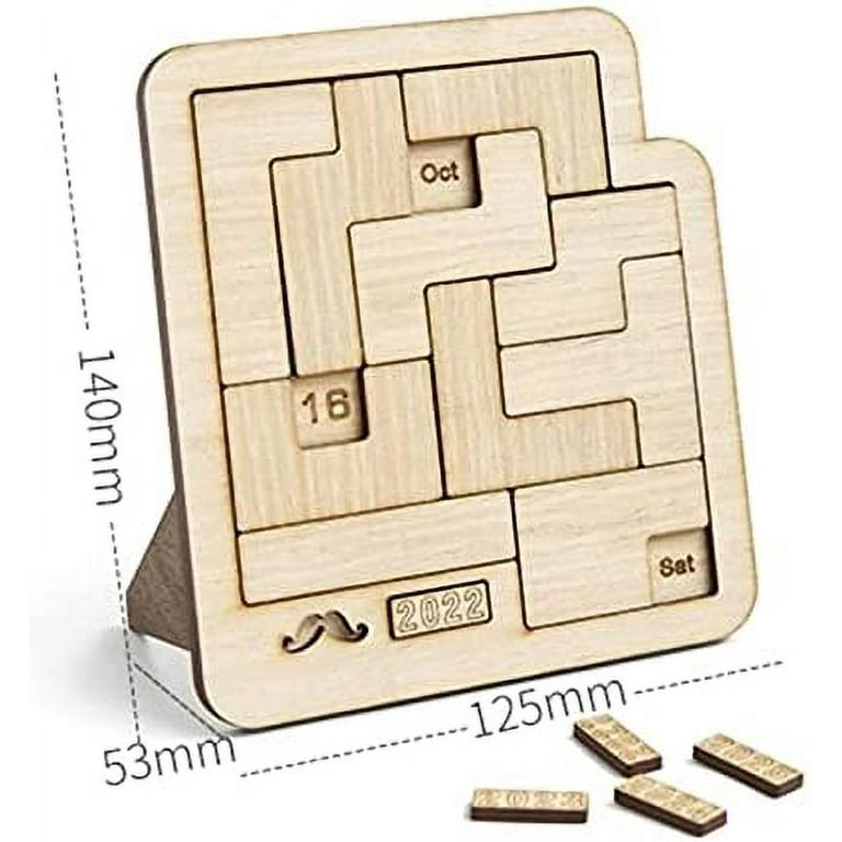 Taqqpue Wooden Daily Calendar Puzzle Toys - A Puzzle A Day,365