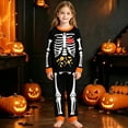 thumbnail image 2 of CAIVO Kids Halloween 2 Piece Pajama Sets Skeleton Print Long Sleeve O-Neck Tops & Pants Boys Girls Soft Sleepwear Loungewear, 2 of 4