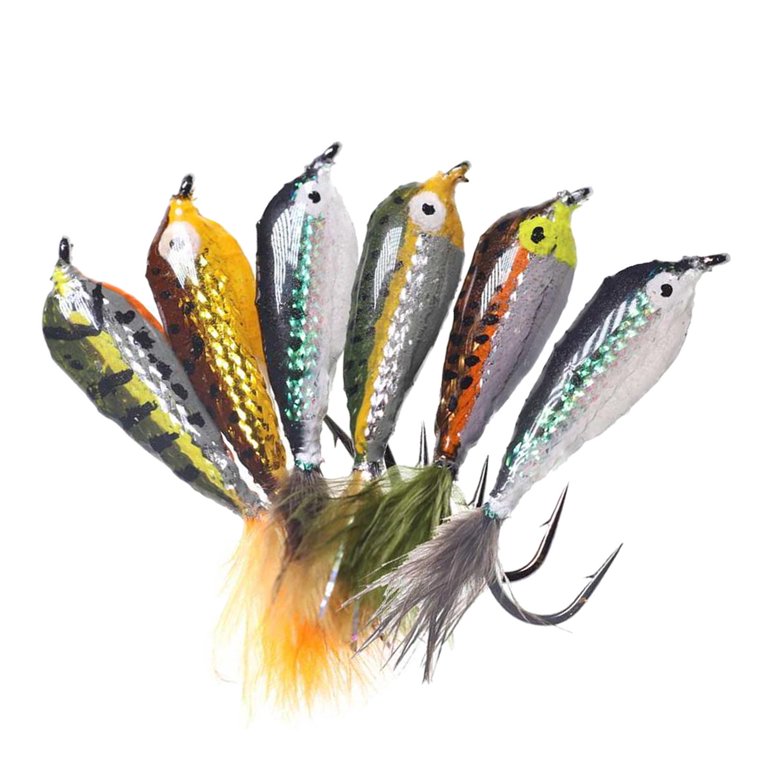 Fly Fishing Fishing Pike Perch with Feather Set Fly Fishing Trout Flies - 6pcs Mix, Size: 21mm(0.83inch)