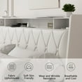 thumbnail image 3 of Bellemave PU Leather Upholstered Bed Frame Queen Size with 4 Storage Drawers Noise-reduced Queen Size Bed Frame with Bookcase Headboard and Charging Station (Queen, White), 3 of 9