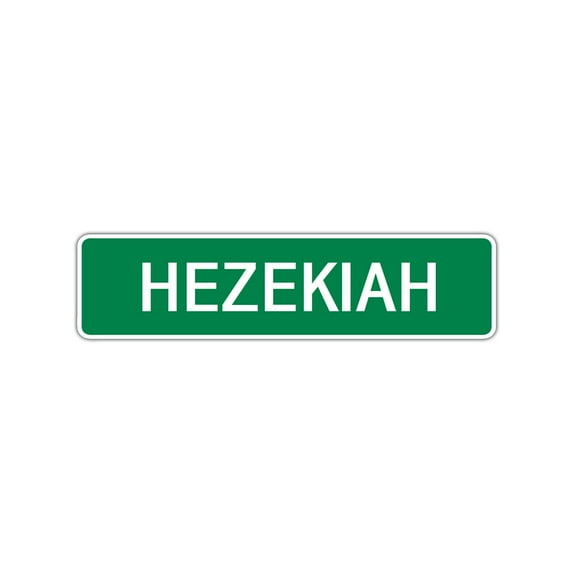 Hezekiah Boys Children Name Letter Printed Plaque Decoration Novelty Label Indoor Outdoor Unique Wall Unique Aluminum Metal Sign 4"x18"