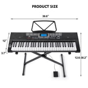 Mustar 61 Lighted Keys Electronic Keyboard Piano Set with USB MIDI, Headphones, Microphone, Sustain Pedal, Stand for Beginner