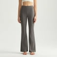 thumbnail image 4 of Womens High Waisted Yoga Pants Stretchy Flared Leggings Soft Pull-On Bell Bottoms Workout Outfits for Women (XL, Gray), 4 of 7