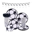 thumbnail image 2 of de vajilla de de 97 piezas, vajilla de fútbol, vajilla, platos, taza, cuchillos, tenedores, servilletas para graduación, cumpleaños,, 2 of 9