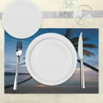 thumbnail image 3 of Ambesonne Tropical Place Mats Set of 4, Sunset Beach Thailand, Standard Size, Blue Black Pale Pink, 3 of 6