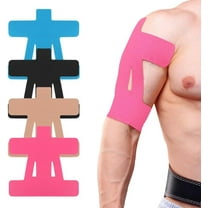 Kinesiology Tape for Shoulder – 12 PCS Elastic Shoulder Support Tape, Waterproof & Breathable,Enhance Elastic Kinesiology Athletic Tape for Shoulder Support and Muscle Marathon Sports (Pink)