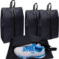thumbnail image 3 of 2 Pa Shoe Storage Organizer Bags Set, Waterproof Nylon Fabric With Sturdy Zipper For TravelingBlack, 3 of 3