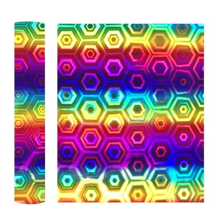 MOQIN Holographic Adhesive Vinyl 12 X6ft Rose Gold Glass Broken Flower Patterned Permanent Vinyl Roll Black Craft Vinyl For DIY Decors T-Shirts, Clothing, Garments