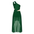 thumbnail image 2 of Linjinx Womens Elegant Modern Lyrical Dance Sleeveless Asymmetrical Flowy Long Maxi Dress Green XXL, 2 of 4