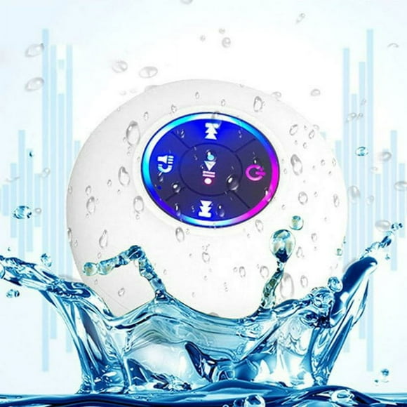 SUTENGDA Bluetooth Shower Speaker With Color Light Handsfree Speakerphone With Built-in Mic Dedicated Suction Cup For Showers Bluetooth 5.0 IPX4 Waterproof  Gift  on Clearance，White