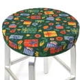 thumbnail image 3 of KLL Christmas Gift Round Bar Chair Cushion Cover 13 inch ,Bar Stool Protector with Elastic, Soft Washable, 3 of 6
