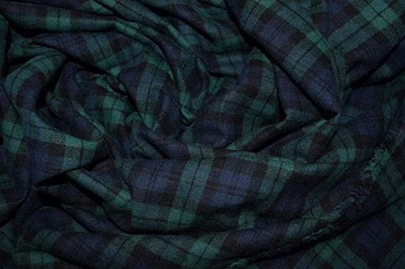 FabricLA Flannel Fabric by The Yard | 60" inches Wide Flannel Fabric | 100% Cotton Flannel Fabric for Baby Blanket, PJ, Shirt, Cloth Flannel Craft Fabric - Blue & Green Fabric 1 Yard Pre Cut
