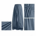 thumbnail image 4 of Blmnix Linen Pants Trousers for Men Low Rise Baggy Palazzo Comfy Pants Jeans Long Wide-Leg Green Summer Pants,XXXXXL, 4 of 6