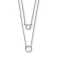 thumbnail image 1 of 925 Sterling Silver Cubic Zirconia Cz Circles 16 Inch 2 Necklace Pendant Charm Multi Layer, 1 of 5