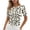 #431-Khaki, variant on Women's Trendy Print Crew Neck Elbow Sleeve Ruched Top Slim Fit Casual Summer Tee