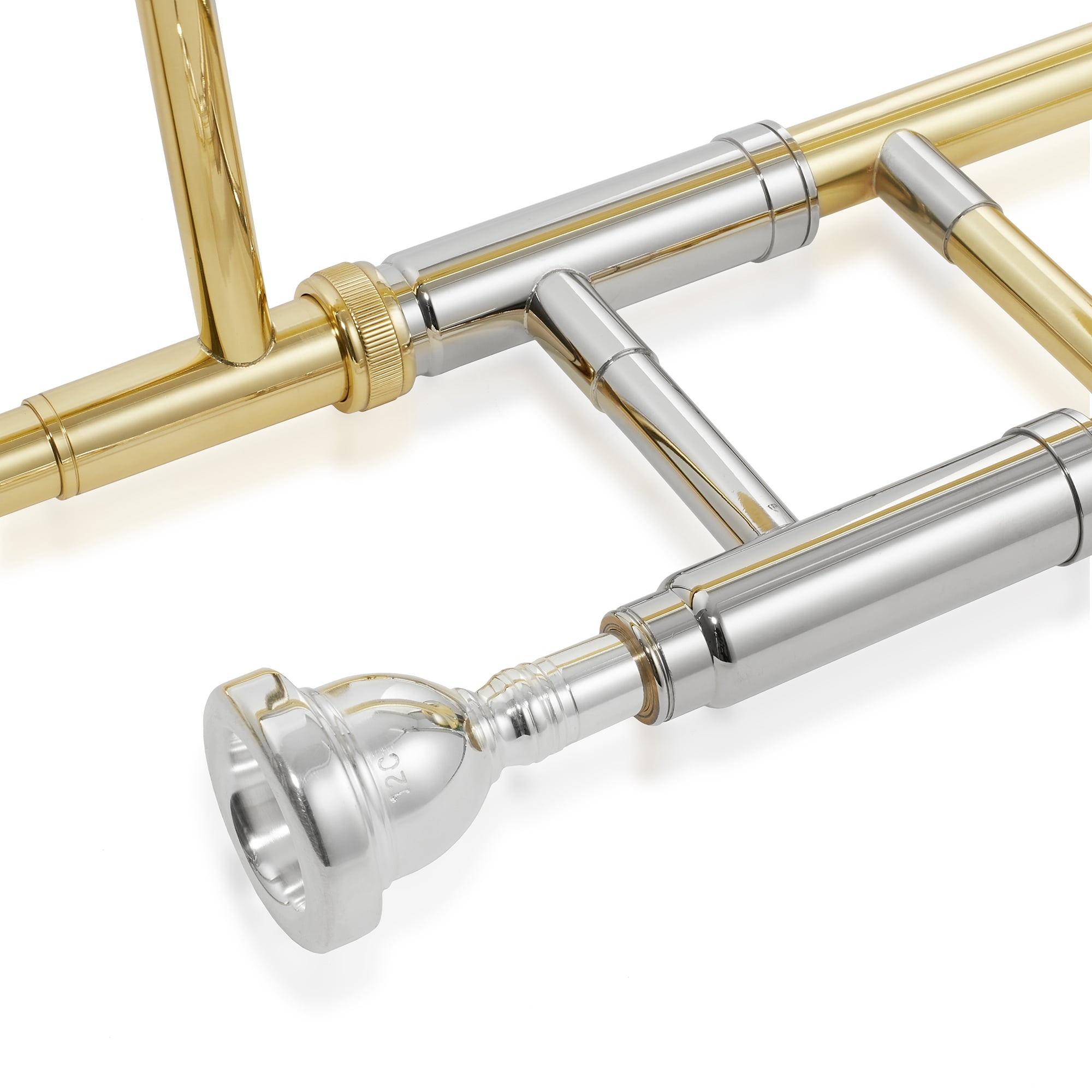 Ashthorpe Bb Tenor Slide Trombone for Students and Beginners, Gold Lacquer Finish