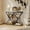 Gray, variant on Modern 3-Tier Console Table, Faux Marble Entryway Table with Storage, Luxury Black Metal Sofa Table, Accent Table with Open Shelves, X-Shaped Hallway Table for Entryway, Living Room, Black