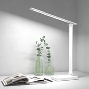 Lepro LED Desk Lamp Touch Control Metal Desk Light 9.5W 800lm 5 Color Modes 5 Brightness Levels Dimmable Home Office Desktop Lamp for Reading, Studying, Nail, College Dorm, White
